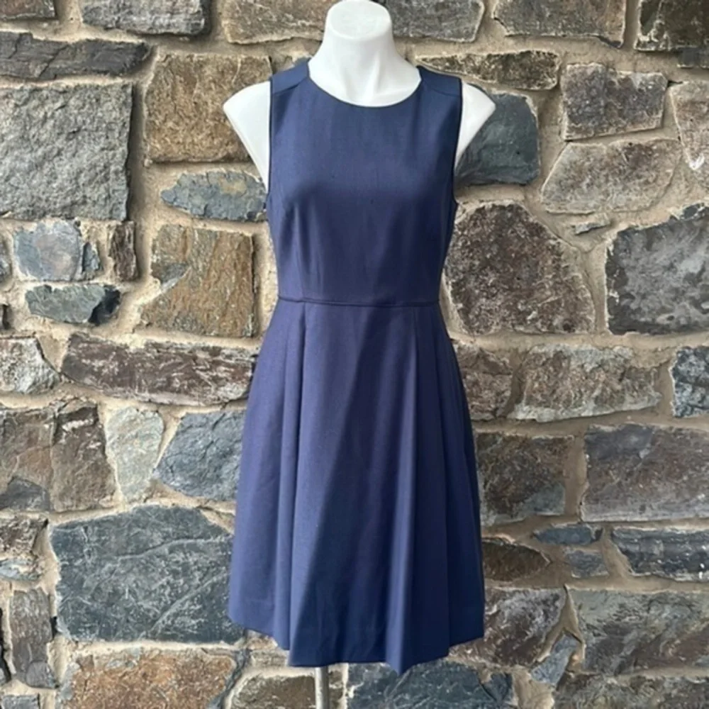 NWT J. Crew Pleated Sleeveless Fit & Flare Dress in Gray Size 8